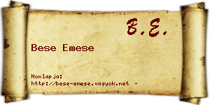 Bese Emese névjegykártya