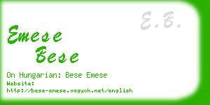 emese bese business card